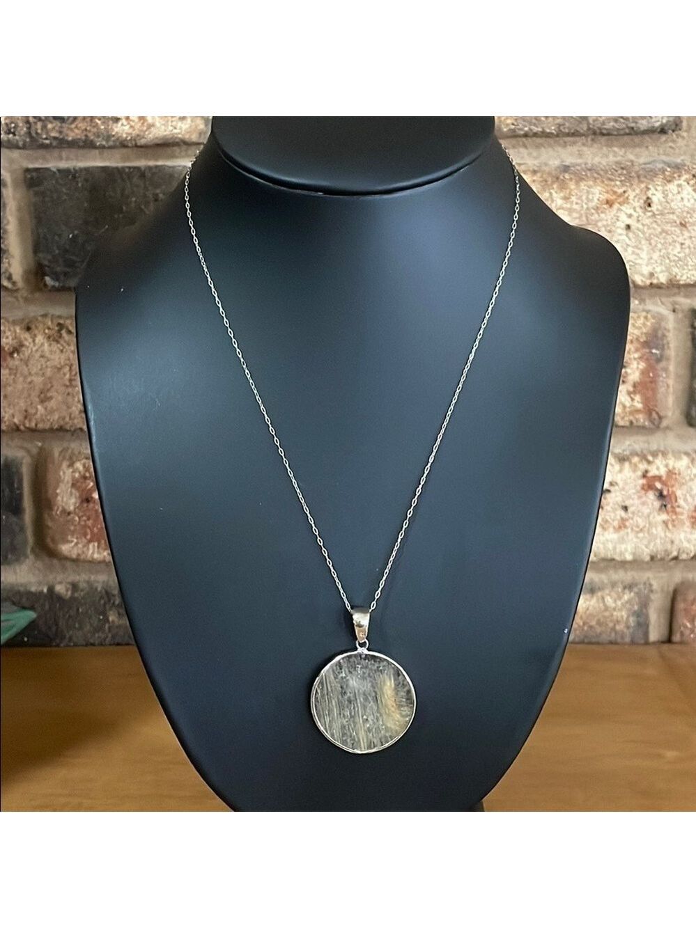 Rutilated Quartz Pendant and necklace Sterling 925